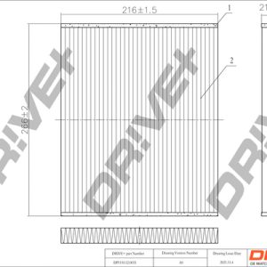 Filtru polen FIAT QUBO (225_) 1.3 D Multijet (225AXE1A, 225CXE1A, 225AXH1A, 225AXL1A,... diesel 95 cai DRIVE DP1110.12.0055
