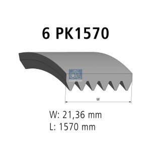Curea transmisie cu caneluri FIAT QUBO (225_) 1.4 (225AXA1A) benzina 73 cai DT SPARE PARTS 7.54805