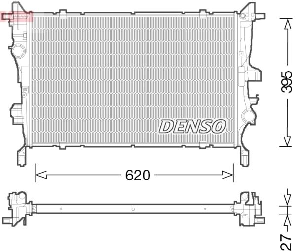 Radiator racire motor FIAT 500X (334_) 1.6 D Multijet (334.AXV1B) diesel 130 cai DENSO DRM09045