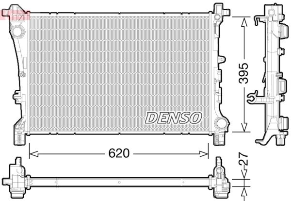 Radiator racire motor FIAT 500L (351_, 352_) 1.6 D Multijet (199LYE1B) diesel 120 cai DENSO DRM09167