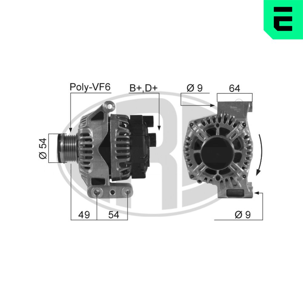 Alternator FIAT PANDA Caseta/ Hatchback (169_) 1.3 D Multijet 4x4 diesel 75 cai ERA 210550A