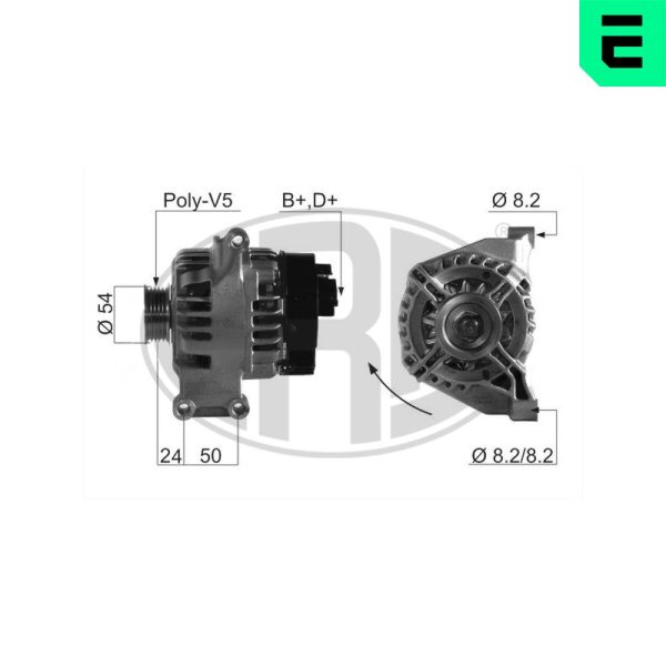 Alternator FIAT 500 (312_) 1.2 (312AXA1A) benzina 69 cai ERA 210659A