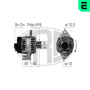Alternator FIAT TIPO limuzina (356_, 357_) 1.6 D (356SXG1B) diesel 120 cai ERA 210747A