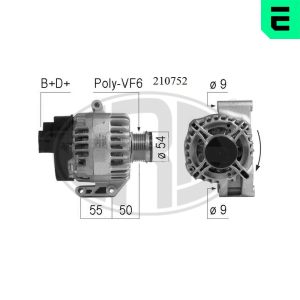 Alternator FIAT 500 C (312_) 1.3 D Multijet (312CXE1A, 312AXE1A) diesel 95 cai ERA 210752A