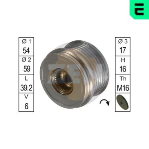 Fulie alternator FIAT 500 (312_) 1.3 D Multijet (312AXB1A) diesel 75 cai ERA ZN5449