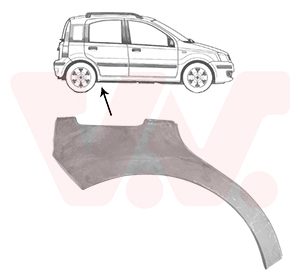 Panou lateral FIAT PANDA (169_) 1.1 (169.AXA1A) benzina 54 cai VAN WEZEL 1709148