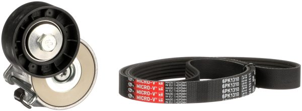 Set curea transmisie cu caneluri FIAT PANDA (312_, 319_) 1.3 D Multijet (312PXU1A, 312PXW1A) diesel 95 cai GATES K016PK1310