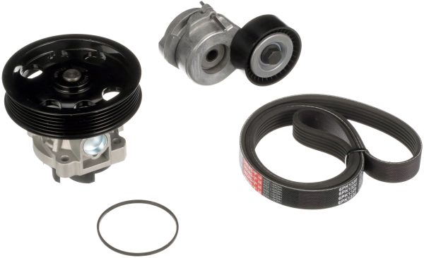 Pompa apa + Set curea transmisie cu caneluri FIAT QUBO (225_) 1.3 D Multijet (225CXB1A, 225AXB1A, 225CXB11, 225AXB11,... diesel 75 cai GATES KP16PK1320