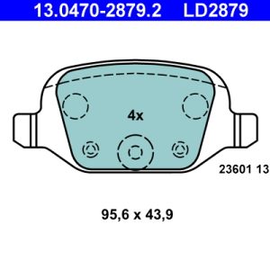Placute frana FIAT PANDA (169_) 1.2 4x4 (169.AXB2A) benzina 60 cai ATE 13.0470-2879.2