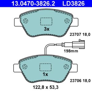 Placute frana FIAT 500 (312_) 0.9 (312AXM1B) benzina 105 cai ATE 13.0470-3826.2