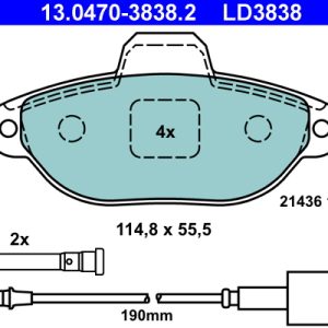 Placute frana FIAT 500 (312_) 1.2 (312AXA1A) benzina 69 cai ATE 13.0470-3838.2