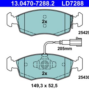 Placute frana FIAT 500 (312_) 0.9 (312AXG1A, 312.AXG11) benzina 86 cai ATE 13.0470-7288.2