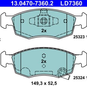 Placute frana FIAT PANDA (312_, 319_) 1.0 Mild Hybrid (312.PYD1B) benzina/elector 69 cai ATE 13.0470-7360.2