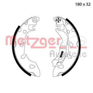 Set saboti frana FIAT PANDA (169_) 1.2 (169.AXB11, 169.AXB1A) benzina 60 cai METZGER MG 123