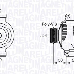 Alternator FIAT 500 C (312_) 1.3 D Multijet (312CXB1A) diesel 75 cai MAGNETI MARELLI 063358061010