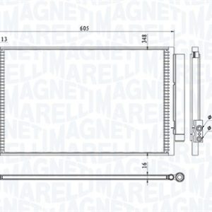 Condensator climatizare FIAT TIPO limuzina (356_, 357_) 1.4 (356SXA1B) benzina 95 cai MAGNETI MARELLI 350203814000