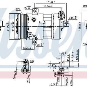 Compresor climatizare FIAT 500L (351_, 352_) 1.6 D Multijet (199LYD1B) diesel 105 cai NISSENS 890667