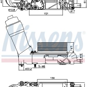 Radiator ulei motor FIAT FREEMONT (345_) 3.6 4x4 benzina 280 cai NISSENS 91335