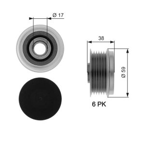 Fulie alternator FIAT TIPO hatchback (356_, 357_) 1.3 D (356HXH1A) diesel 95 cai GATES OAP7039