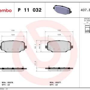 Placute frana FIAT FREEMONT (345_) 2.0 JTD 4x4 diesel 163 cai BREMBO P 11 032