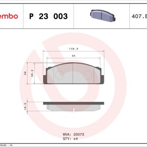 Placute frana FIAT FIORINO Autoutilitara/limuzina spatioasa (146_) 60 1.1 benzina 54 cai BREMBO P 23 003