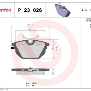 Placute frana FIAT TIPO (160_) 1.1 (160.AA) benzina 56 cai BREMBO P 23 026