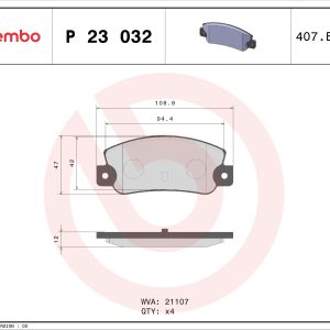 Placute frana FIAT CROMA (154_) 2500 D diesel 75 cai BREMBO P 23 032