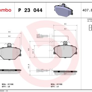 Placute frana FIAT TIPO (160_) 1.1 (160.AA) benzina 56 cai BREMBO P 23 044