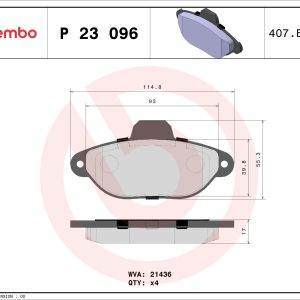 Placute frana FIAT PANDA (169_) 1.1 (169.AXA1A) benzina 54 cai BREMBO P 23 096
