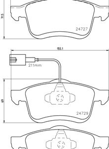 Placute frana FIAT DOBLO Cargo (263_) 1.3 D Multijet diesel 75 cai BREMBO P 23 130