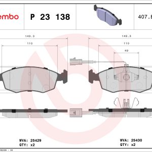 Placute frana FIAT 500 C (312_) 0.9 (312AG1A) benzina 86 cai BREMBO P 23 138