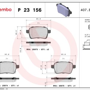 Placute frana FIAT 500L (351_, 352_) 1.4 (199LYF1B) benzina 120 cai BREMBO P 23 156