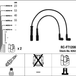 Set cablaj aprindere FIAT PANDA (169_) 1.2 Natural Power (169.AXB1A) Benzina/Gaz metan (GNC) 60 cai NGK 9262