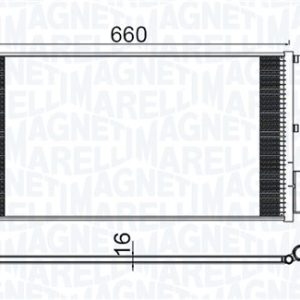 Condensator climatizare FIAT 500X (334_) 1.6 (334AXE1A) benzina 110 cai MAGNETI MARELLI 350203100400