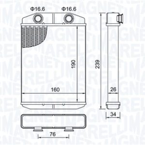 Schimbator caldura incalzire habitaclu FIAT PANDA VAN (312_, 519_) 0.9 (312CXH1A, 312DXH1A) benzina 65 cai MAGNETI MARELLI 350218507000