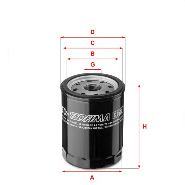 Filtru ulei FIAT TIPO (160_) 1.1 (160.AA) benzina 56 cai SOFIMA S 2530 R