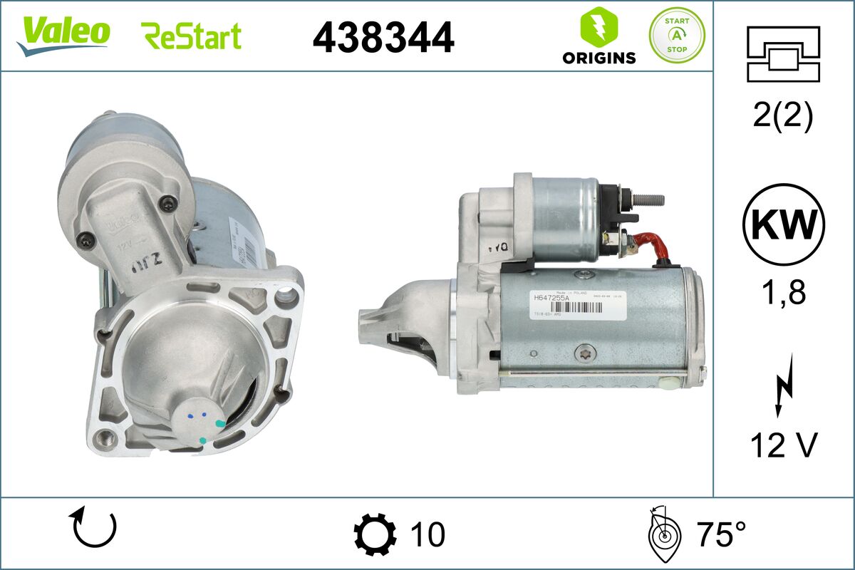 Electromotor FIAT 500X (334_) 1.3 D Multijet (334AXH1A) diesel 95 cai VALEO 438344
