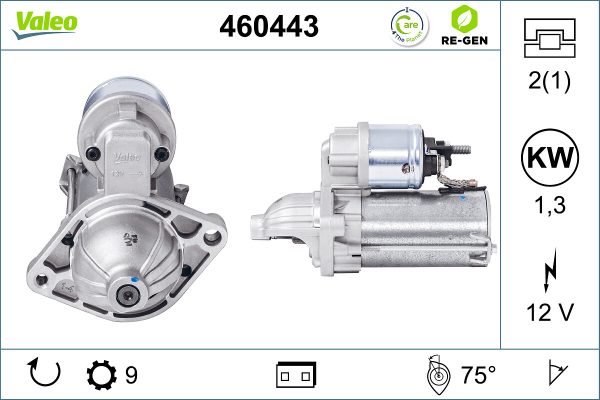 Electromotor FIAT QUBO (225_) 1.3 D Multijet (225AXE1A, 225CXE1A, 225AXH1A, 225AXL1A,... diesel 95 cai VALEO 460443