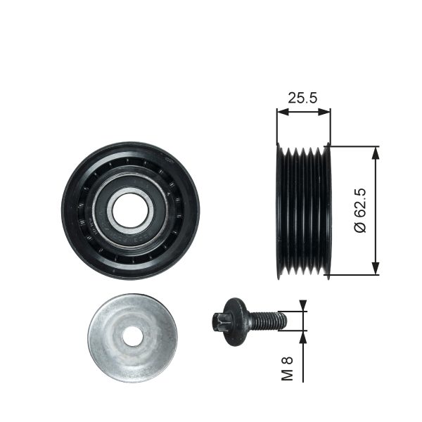 Rola ghidare / conducere curea transmisie FIAT 500X (334_) 1.6 D Multijet (334.AXV1B) diesel 130 cai GATES T36736
