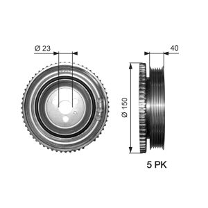 Fulie curea arbore cotit FIAT TIPO limuzina (356_, 357_) 1.4 (356SXA1B) benzina 95 cai GATES TVD1052