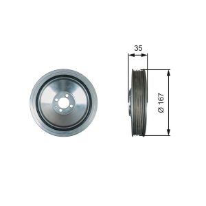 Fulie curea arbore cotit FIAT 500X (334_) 1.6 D Multijet (334.AXV1B) diesel 130 cai GATES TVD1135
