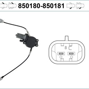 Mecanism actionare geam FIAT PANDA (169_) 1.1 (169.AXA1A) benzina 54 cai VALEO 850180