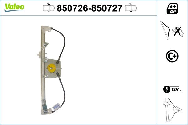 Mecanism actionare geam FIAT FIORINO Autoutilitara/limuzina spatioasa (225_) 1.3 D Multijet (225BXD1A, 225BXB1A, 225BXB11) diesel 75 cai VALEO 850726