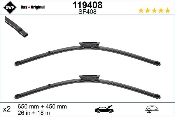 Lamela stergator FIAT FIORINO Autoutilitara/limuzina spatioasa (225_) 1.3 D Multijet (225BXD1A, 225BXB1A, 225BXB11) diesel 75 cai SWF 119408