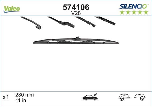 Lamela stergator FIAT 500 (111_, 101_, 110_) 0.5 (110F) benzina 18 cai VALEO 574106