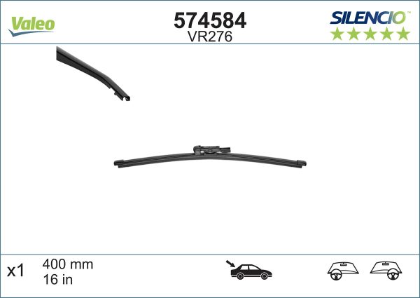 Lamela stergator FIAT DOBLO Cargo (263_) 1.3 D Multijet (263WXU1A, 263ZXU1A, 263WYB1A, 263ZYB1A) diesel 95 cai VALEO 574584