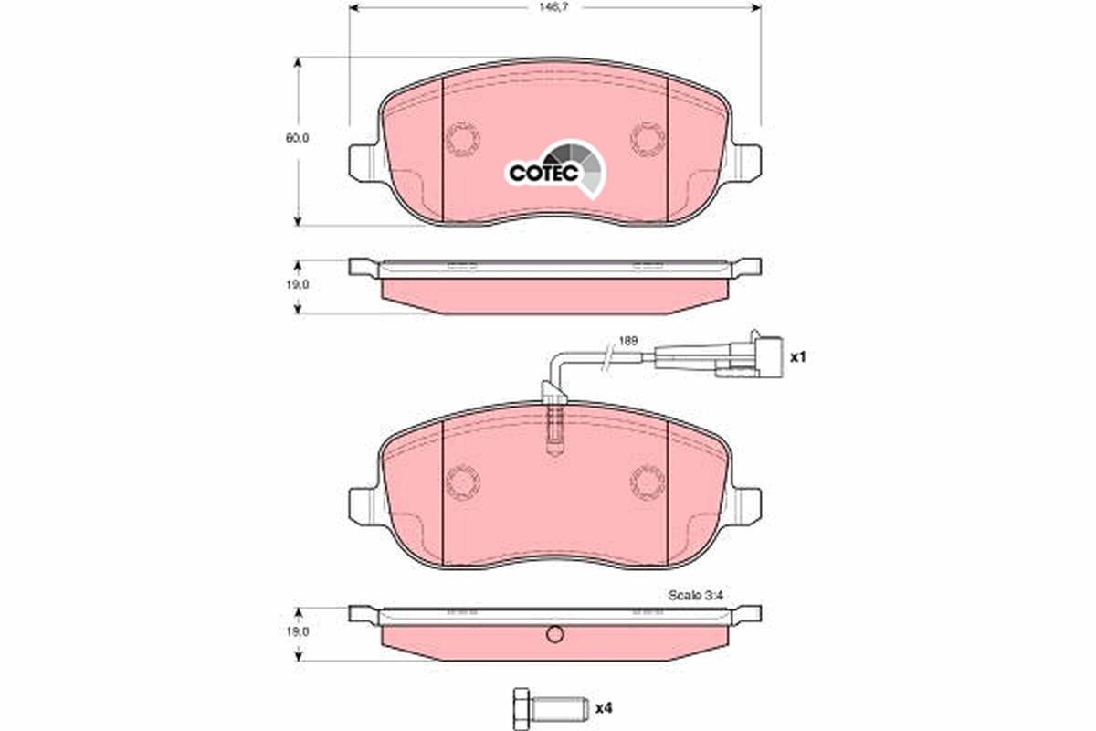 Set placute frana TRW GDB1636 – FIAT | AutoRival