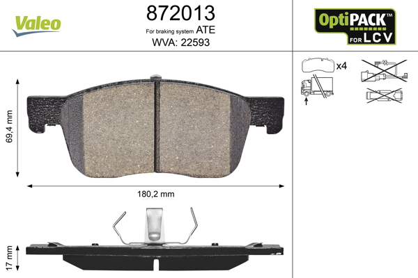 Set placute frana VALEO 872013 – FIAT | AutoRival