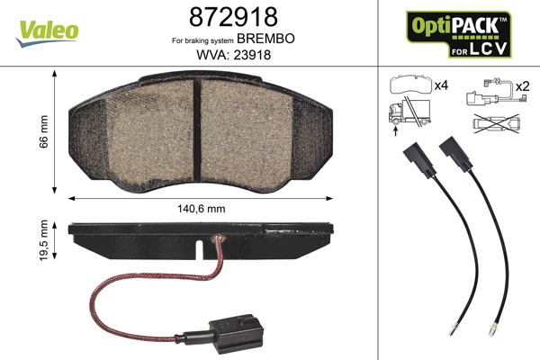 Set placute frana VALEO 872918 – FIAT | AutoRival