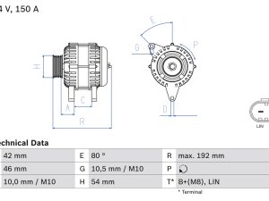 Alternator FORD ECOSPORT 1.5 EcoBlue TDCi diesel 95 cai BOSCH 0 986 084 230